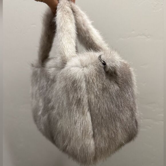 Premium Natural Mink Fur With Fur Handles Bag, Crossbody - Picture 11 of 14